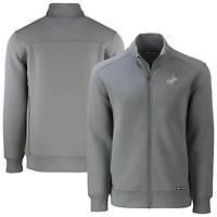 Men's Cutter & Buck Gray Los Angeles Dodgers Roam Eco Recycled Tri-Blend Full-Zip Jacket