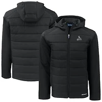 Men's Cutter & Buck Black St. Louis Cardinals Evoke Hybrid Eco Softshell Recycled Full-Zip Hoodie Jacket