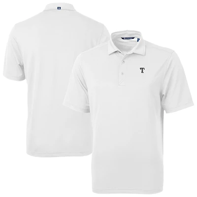 Men's Cutter & Buck White Texas Rangers Virtue Eco Pique Recycled Polo