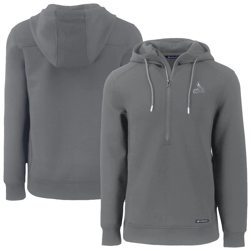 Men's Cutter & Buck Gray St. Louis Cardinals Roam Eco Recycled Half-Zip Hoodie