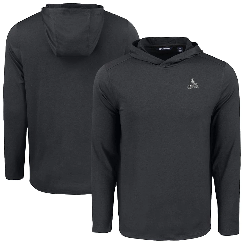 Men's Cutter & Buck Black St. Louis Cardinals Coastline Epic Comfort Eco Recycled Long Sleeve Hoodie T-Shirt