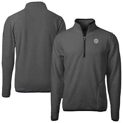 Men's Cutter & Buck Gray Washington Nationals Cascade Eco Fleece Quarter-Zip Jacket