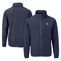 Men's Cutter & Buck Navy Cleveland Guardians Big & Tall Charter Eco Knit Recycled Full-Zip Jacket