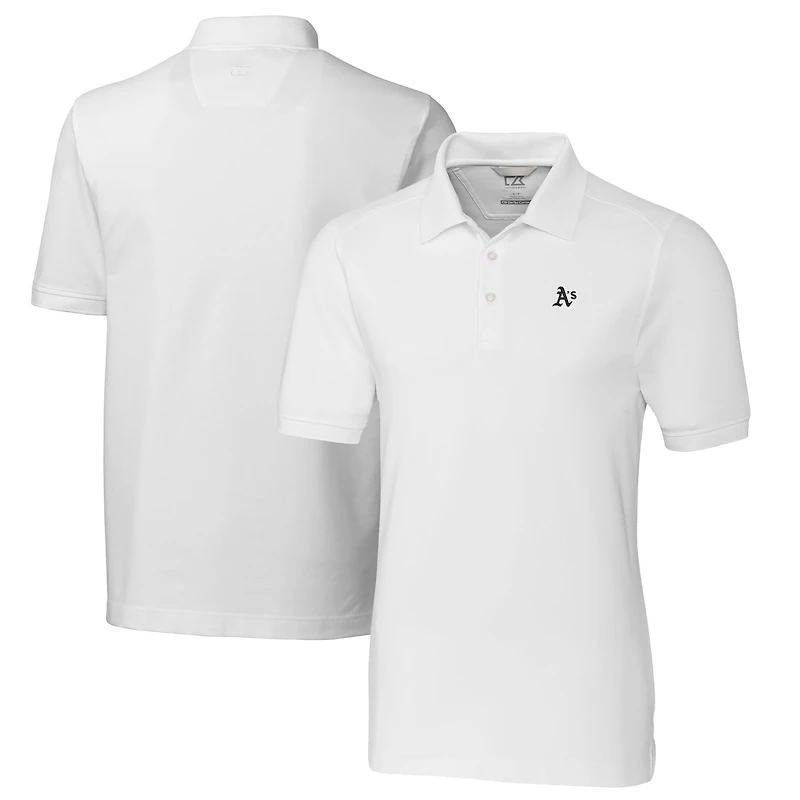 Men's Cutter & Buck White Athletics Big & Tall Advantage Eco Pique DryTec Tri-Blend Polo