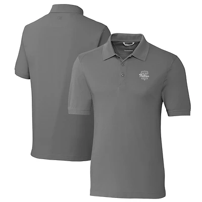 Men's Cutter & Buck Gray Philadelphia Phillies Big & Tall Advantage Eco Pique DryTec Tri-Blend Polo