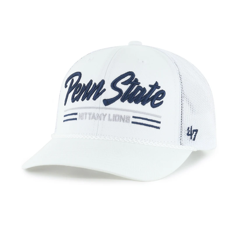 Men's '47 White Penn State Nittany Lions Garner Rope Trucker Adjustable Hat