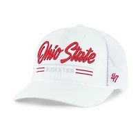 Men's '47 White Ohio State Buckeyes Garner Rope Trucker Adjustable Hat