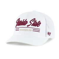 Men's '47 White Florida State Seminoles Garner Rope Trucker Adjustable Hat