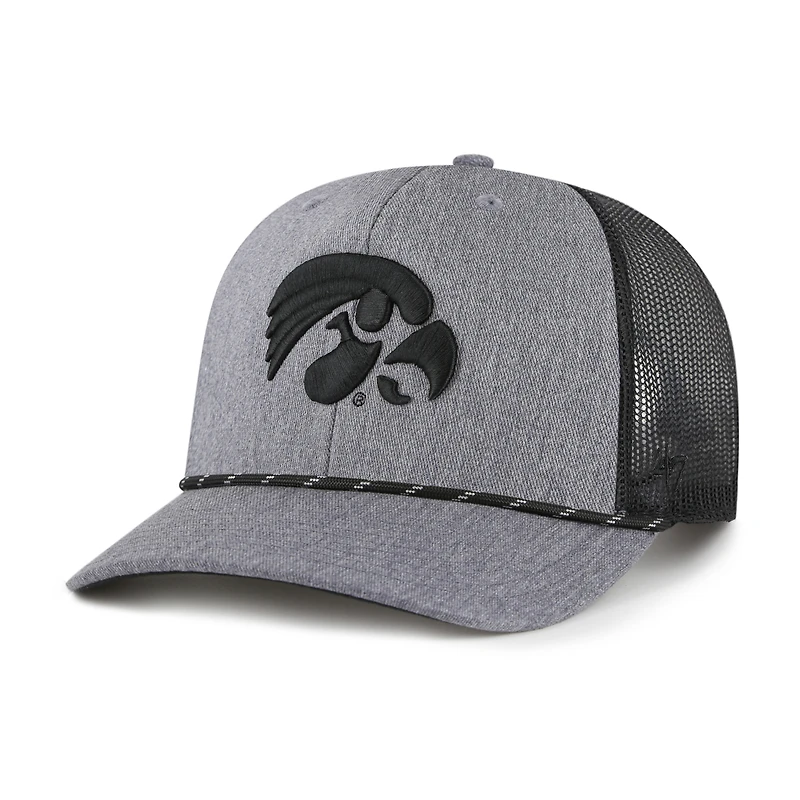 Men's '47  Gray Iowa Hawkeyes Carbon Rope Adjustable Hat