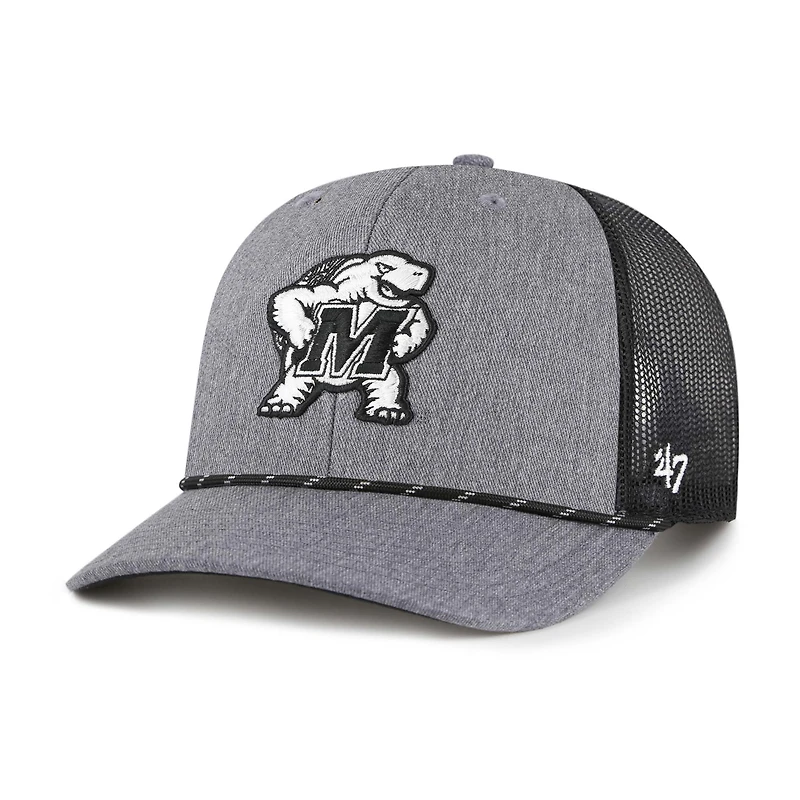 Men's '47  Gray Maryland Terrapins Carbon Rope Adjustable Hat