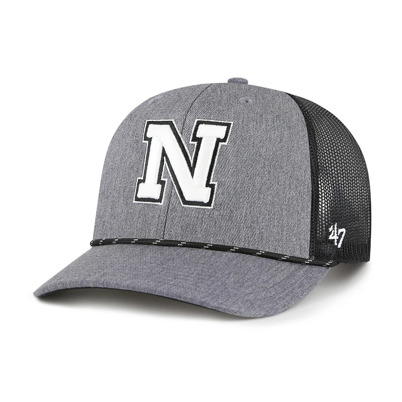 Men's '47  Gray Nebraska Huskers Carbon Rope Adjustable Hat