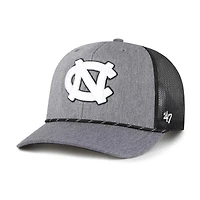 Men's '47  Gray North Carolina Tar Heels Carbon Rope Adjustable Hat