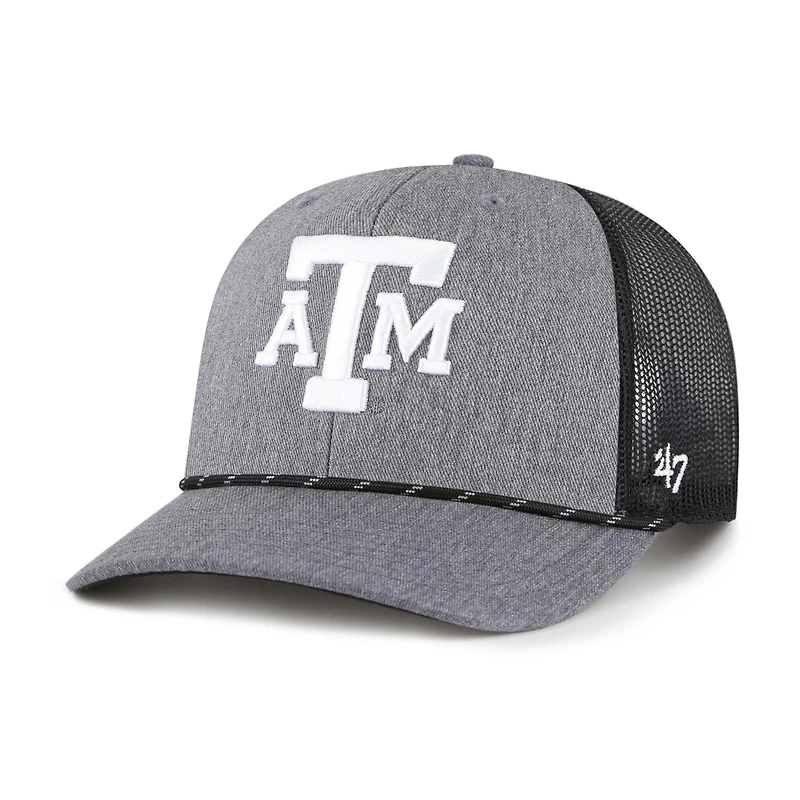 Men's '47  Gray Texas A&M Aggies Carbon Rope Adjustable Hat