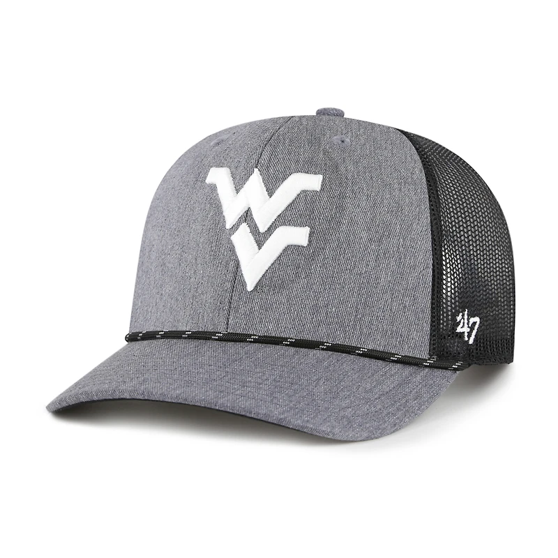Men's '47  Gray West Virginia Mountaineers Carbon Rope Adjustable Hat