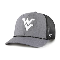 Men's '47  Gray West Virginia Mountaineers Carbon Rope Adjustable Hat