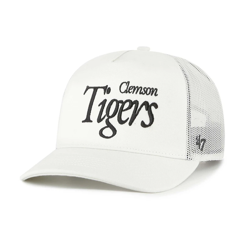 Unisex '47  Cream Clemson Tigers Foundation Script Adjustable Trucker Hat