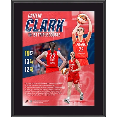 Caitlin Clark Indiana Fever 10.5" x 13" Record-Setting 1st Triple-Double Sublimated Plaque