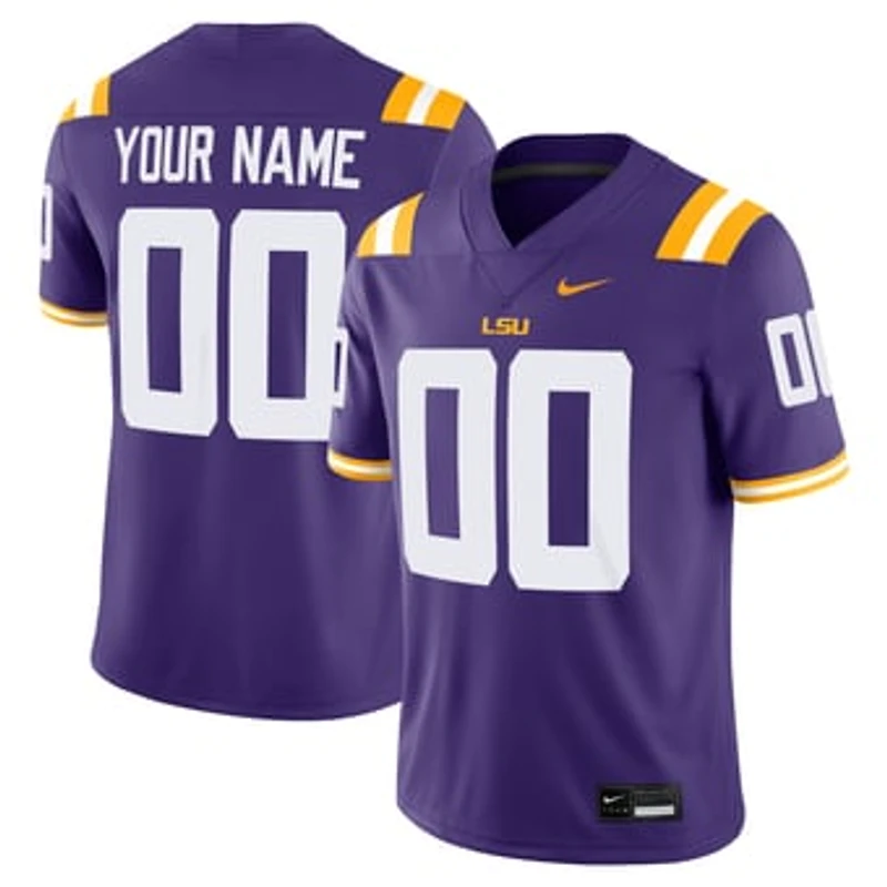 Men's Nike Purple LSU Tigers Custom Football Game Jersey