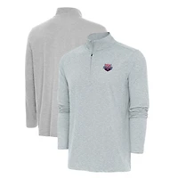 Men's Antigua  Heather Gray USA Swimming Hunk Quarter-Zip Top