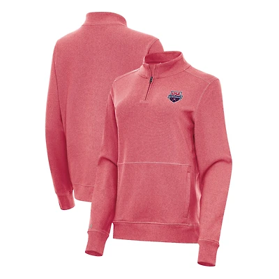 Women's Antigua  Heather Red USA Swimming Crush Quarter-Zip Jacket