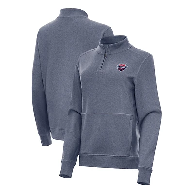 Women's Antigua  Heather Navy USA Swimming Crush Quarter-Zip Jacket