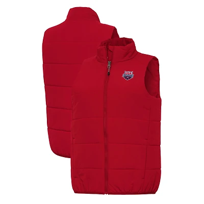 Women's Antigua  Red USA Swimming Experience Full-Zip Vest