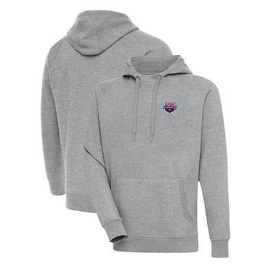 Men's Antigua Heather Gray USA Swimming Big & Tall Victory Pullover Hoodie