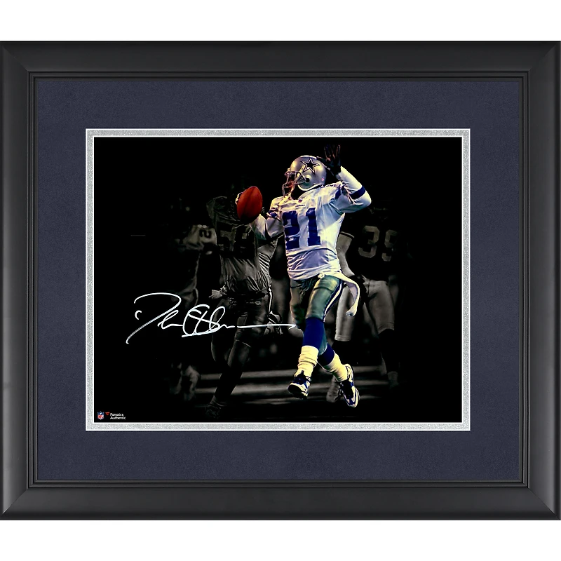 Deion Sanders Dallas Cowboys Autographed Framed 11" x 14" Return Spotlight Photograph