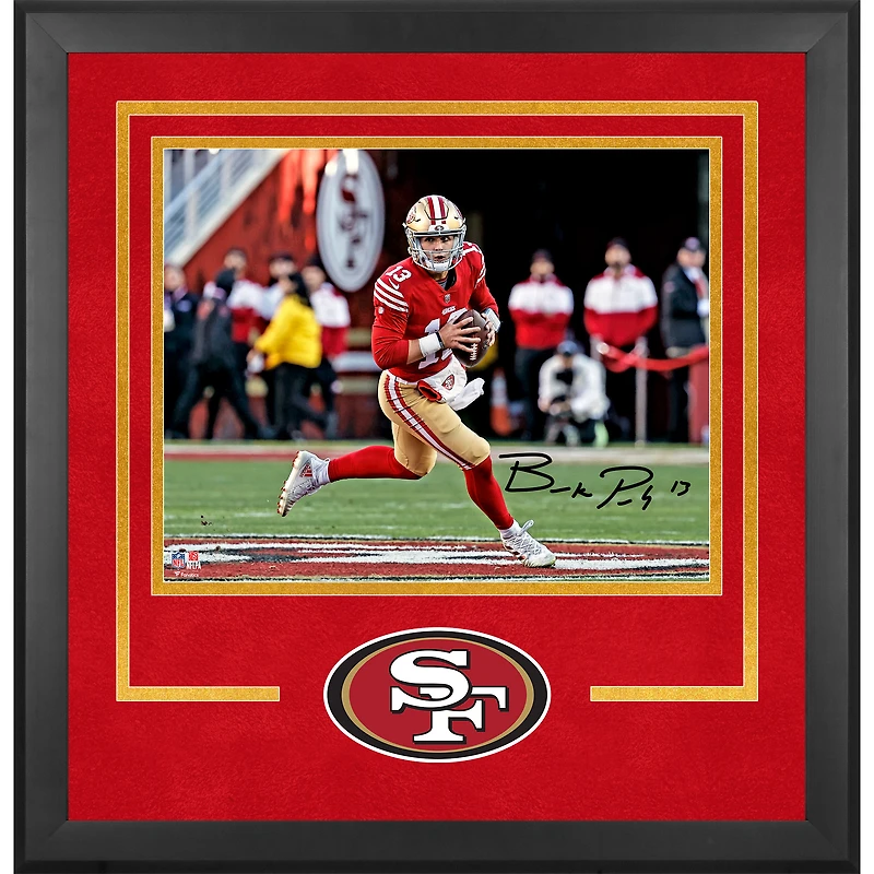 Brock Purdy San Francisco 49ers Autographed Deluxe Framed 16" x 20" Throwing Photograph