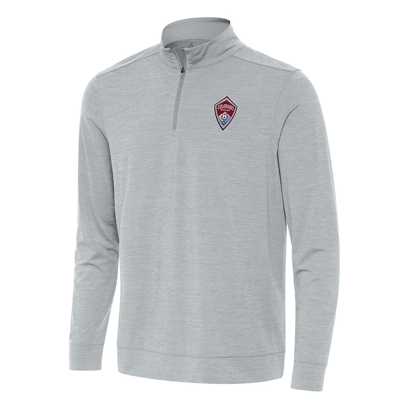 Men's Antigua Heather Gray Colorado Rapids Bright Quarter-Zip Top