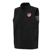 Men's Antigua Black FC Cincinnati Brisk Full-Zip Vest