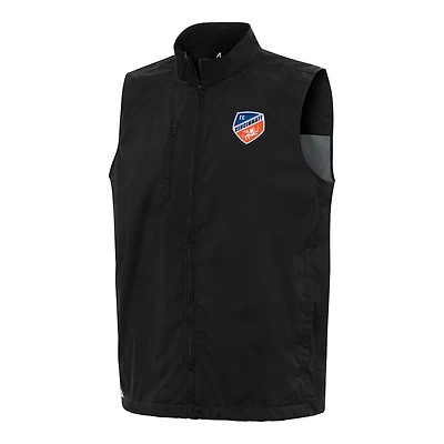 Men's Antigua Black FC Cincinnati Brisk Full-Zip Vest