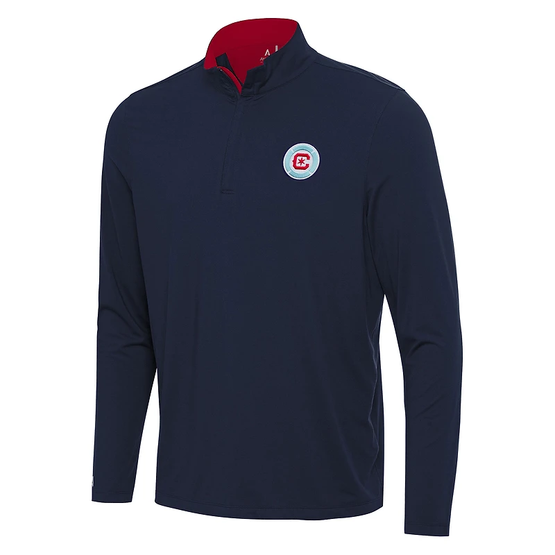 Men's Antigua Navy Chicago Fire Content Quarter-Zip Jacket