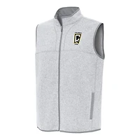 Men's Antigua Heather Gray Columbus Crew Fortune Full-Zip Vest