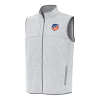 Men's Antigua Heather Gray FC Cincinnati Fortune Full-Zip Vest