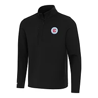 Men's Antigua Black Chicago Fire Insider Quarter-Zip Jacket