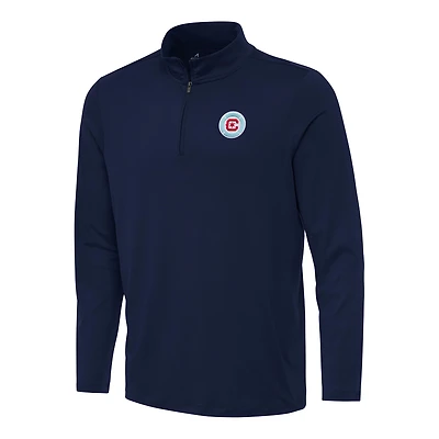Men's Antigua Navy Chicago Fire Reprocess Quarter-Zip Jacket