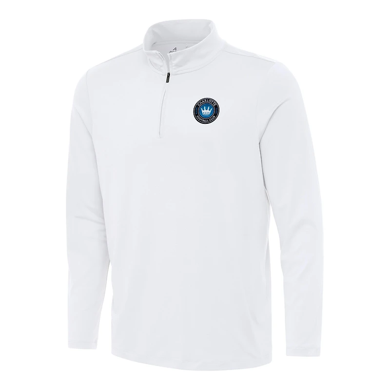 Men's Antigua White Charlotte FC Reprocess Quarter-Zip Jacket