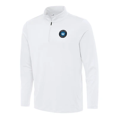 Men's Antigua White Charlotte FC Reprocess Quarter-Zip Jacket