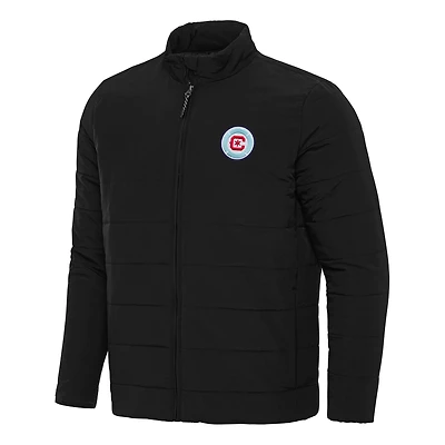Men's Antigua Black Chicago Fire Swelter Full-Zip Jacket