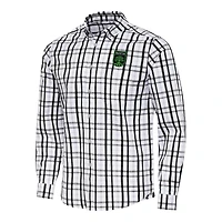 Men's Antigua Black/Gray Austin FC Tending 2 Tri-Blend Long Sleeve Button-Down Shirt