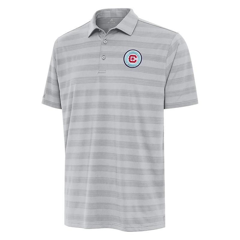 Men's Antigua Gray Chicago Fire  Tunnel Polo