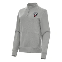 Women's Antigua Heather Gray D.C. United Crush Quarter-Zip Top