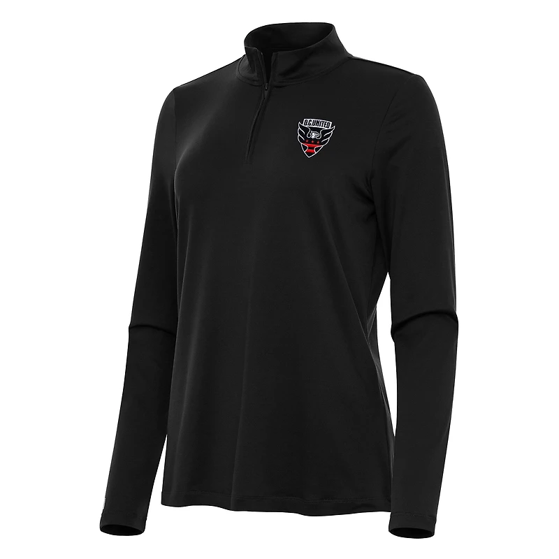Women's Antigua Black D.C. United Reprocess Quarter-Zip Jacket