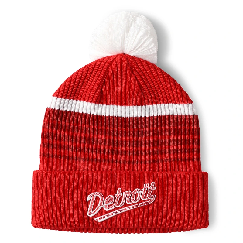 Men's Fanatics Red Detroit Red Wings 2025 NHL Stadium Series Team Cuffed Knit Hat with Pom
