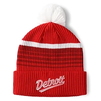 Men's Fanatics Red Detroit Red Wings 2025 NHL Stadium Series Team Cuffed Knit Hat with Pom