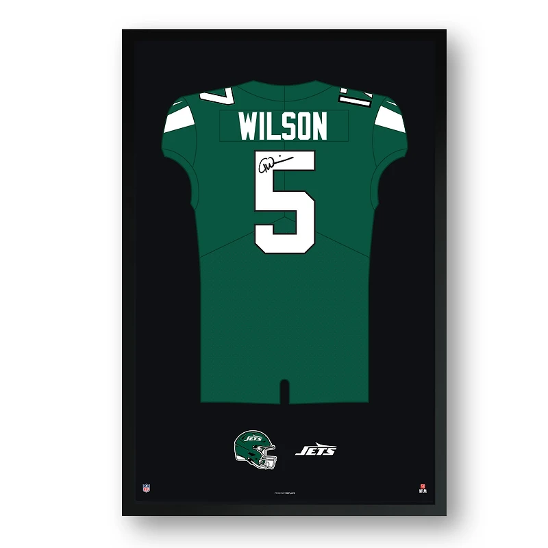 Garrett Wilson New York Jets 14" x 20" Framed Jersey Art Print