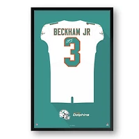 Odell Beckham Jr. Miami Dolphins 14" x 20" Framed Jersey Art Print