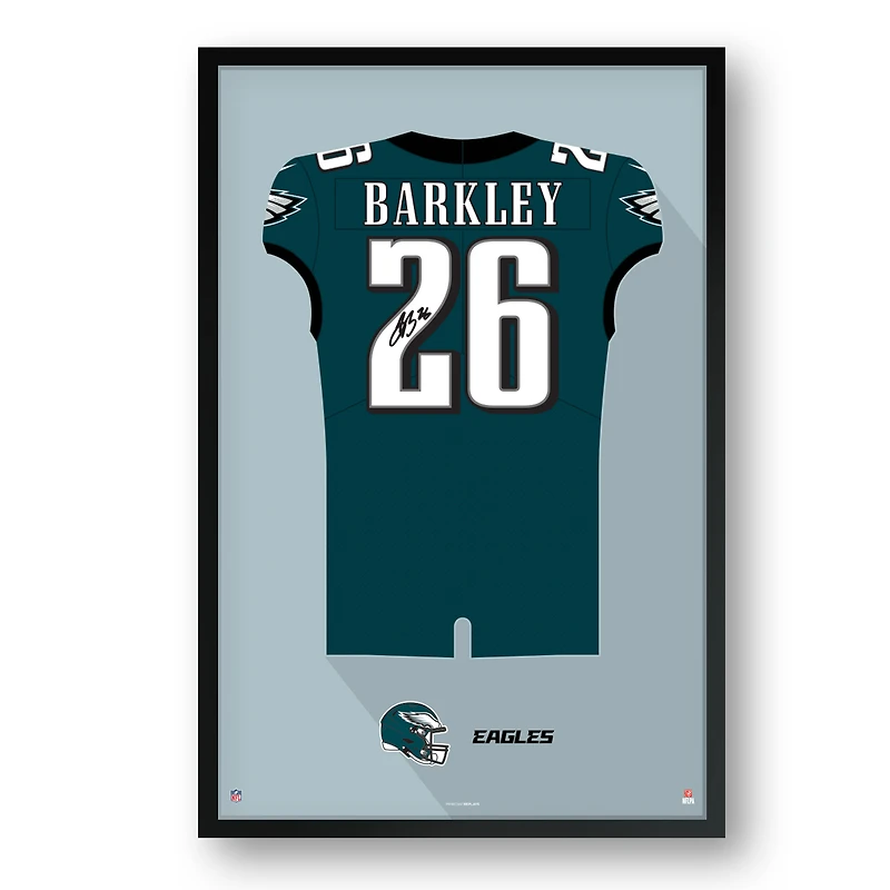 Saquon Barkley Philadelphia Eagles 14" x 20" Framed Jersey Art Print
