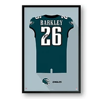 Saquon Barkley Philadelphia Eagles 14" x 20" Framed Jersey Art Print